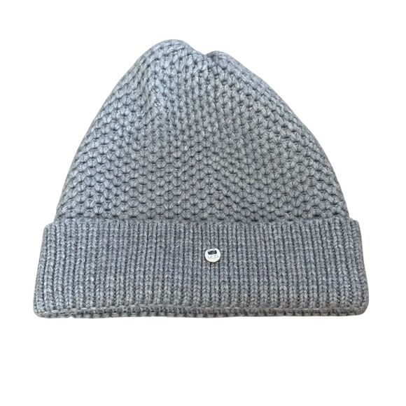 UGG Chunky Knit Gray Winter Beanie Ski Ribbed Cuffed Wool Blend Unisex Hat Cap - Picture 1 of 9
